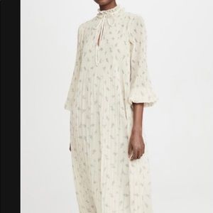 Ganni pleated georgette dress size 36